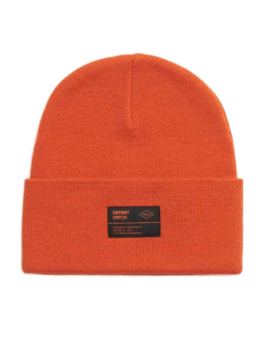 Gorro Superdry Surplus naranja de punto unisex