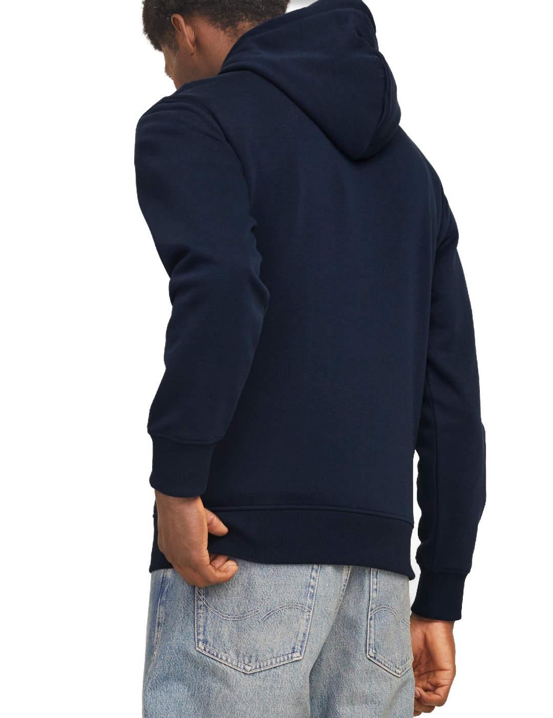 Sudadera Jack&Jones Tree marino con capucha para hombre