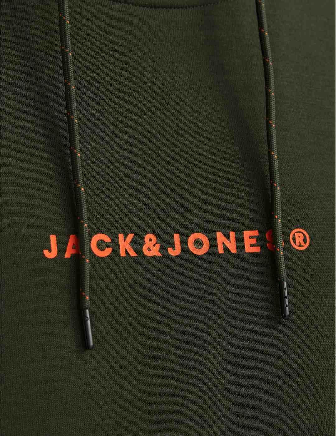 Sudadera Jack&Jones Tree verde oscuro con capucha de hombre