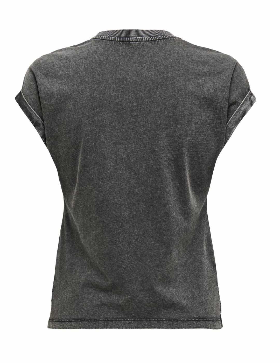 Camiseta Only Merly manga corta negro desgastado para mujer