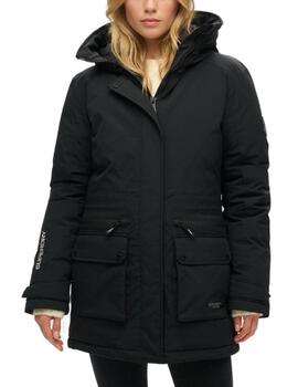 Parka Superdry City Padded negro con capucha para mujer