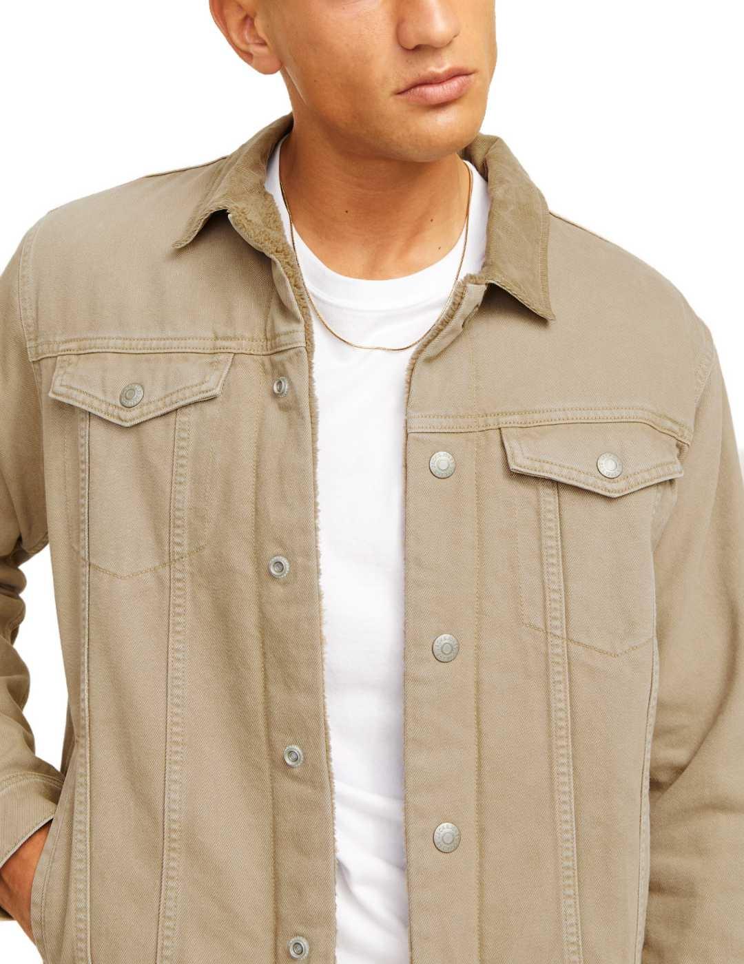 Chaqueta vaquera Jack/df01Jones Jean beige para hombre