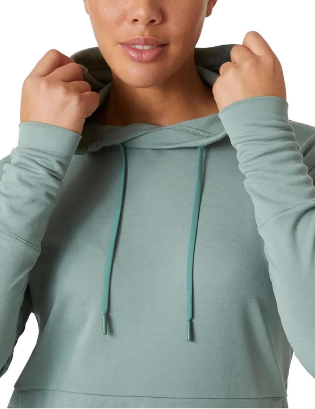 Sudadera Helly Hansen Hoodie verde agua con capucha de mujer