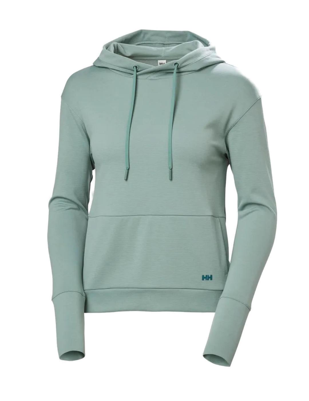 Sudadera Helly Hansen Hoodie verde agua con capucha de mujer