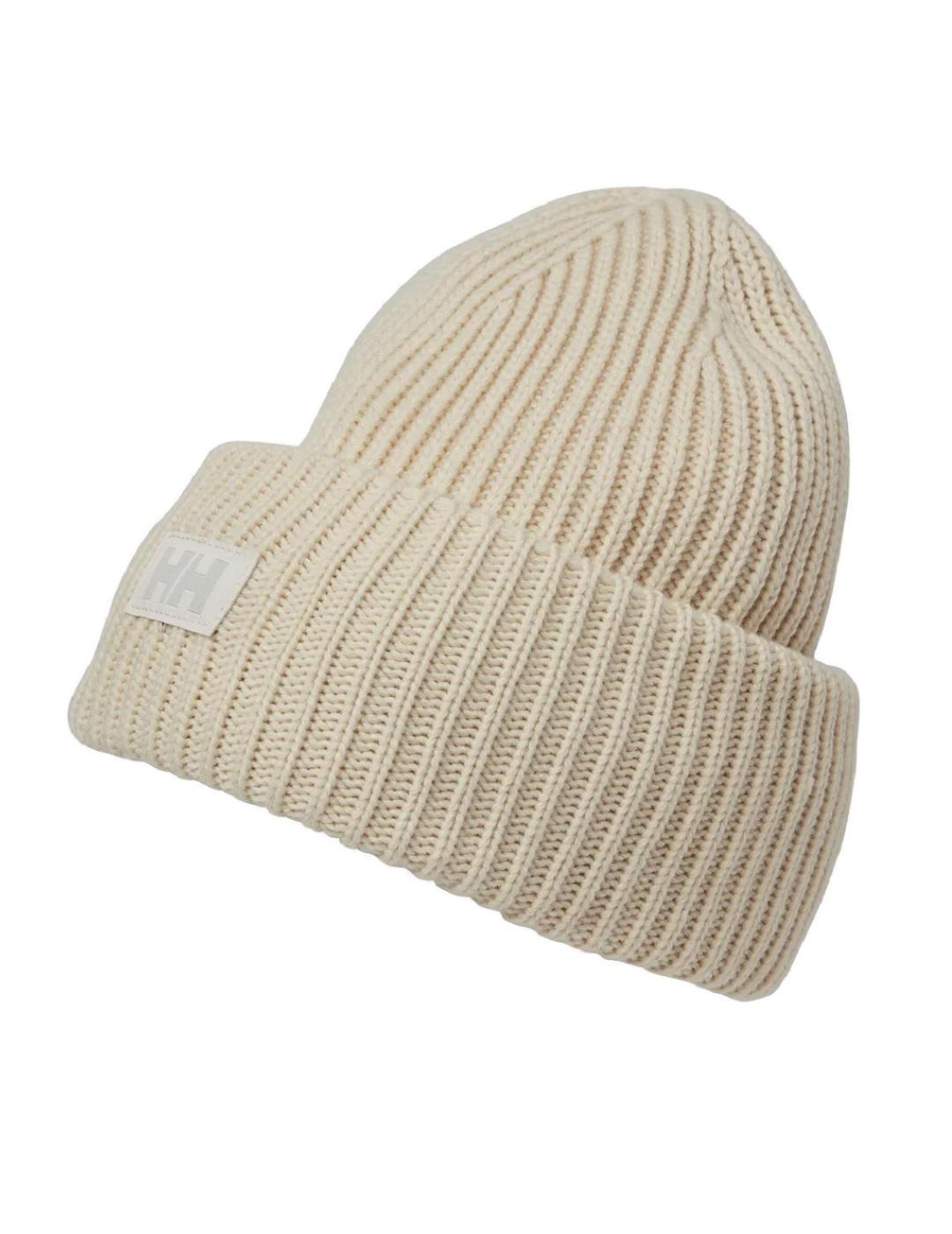 Gorro Helly Hansen Beanie beige con logo a tono unisex