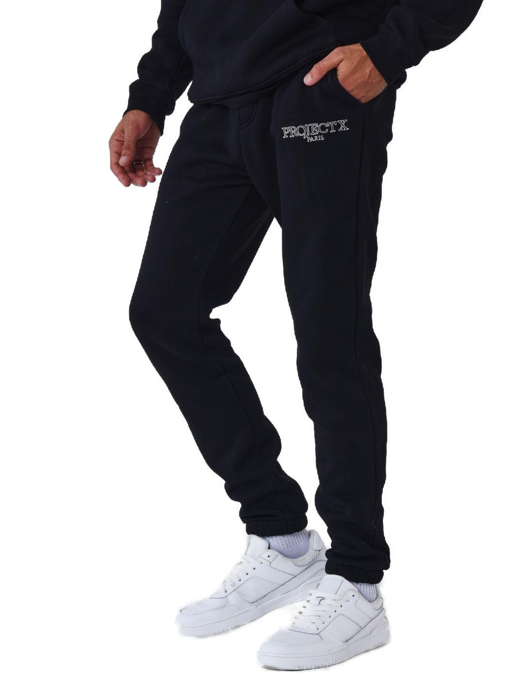 Pantalón de chándal ProjectXParis negro con puño para hombre