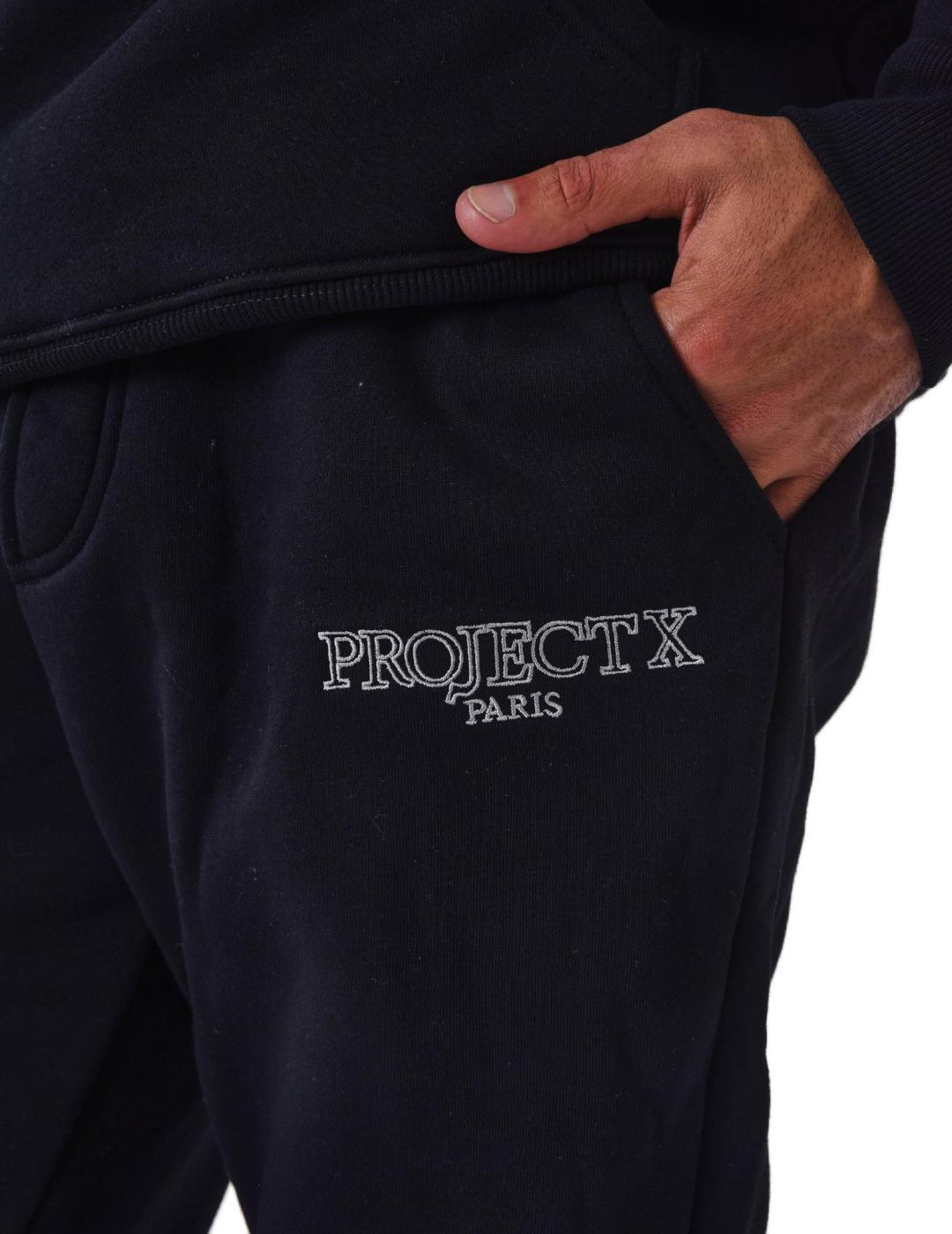 Pantalón de chándal ProjectXParis negro con puño para hombre