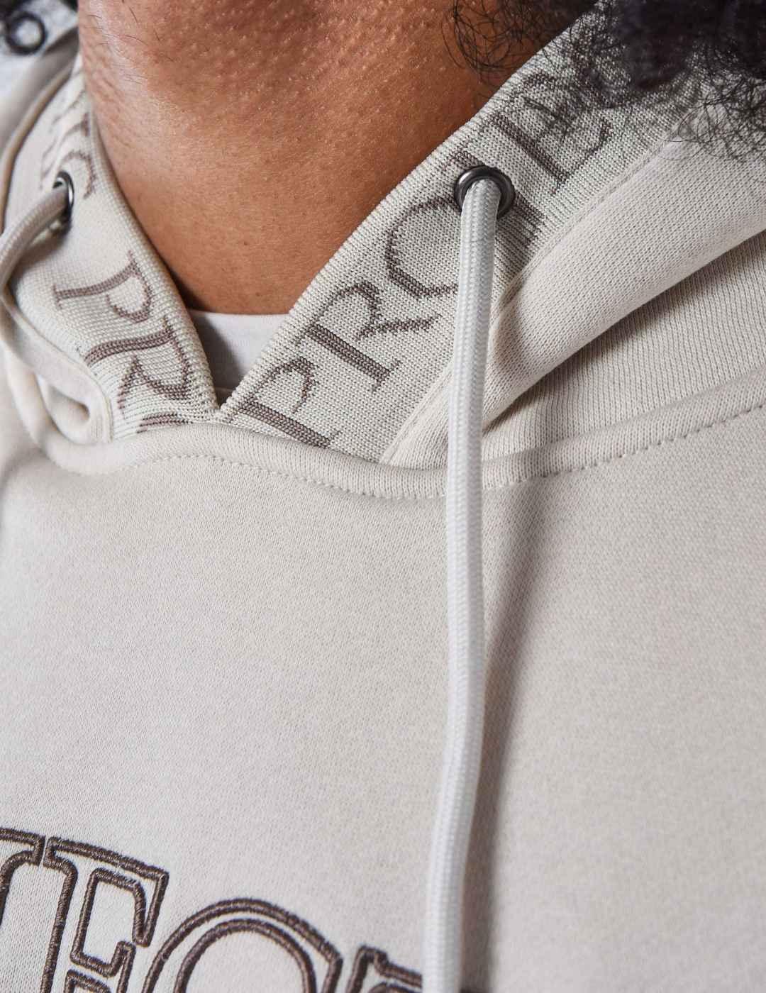 Sudadera ProjectXParis beige con capucha y canguro de hombre