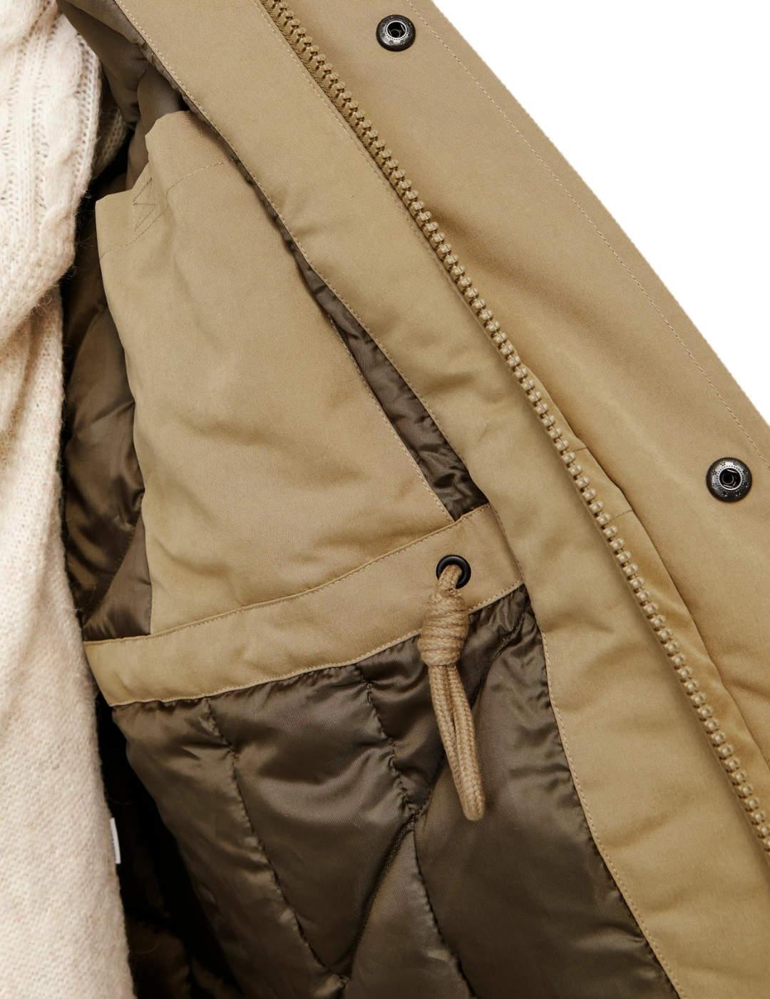 Parka Jack&Jones polar beige con capucha para hombre