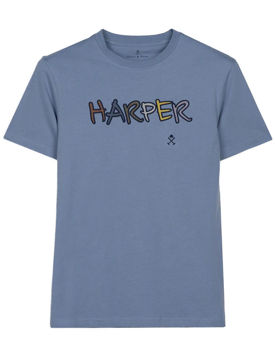 Camiseta Harper Groovy Garden azul manga corta para hombre