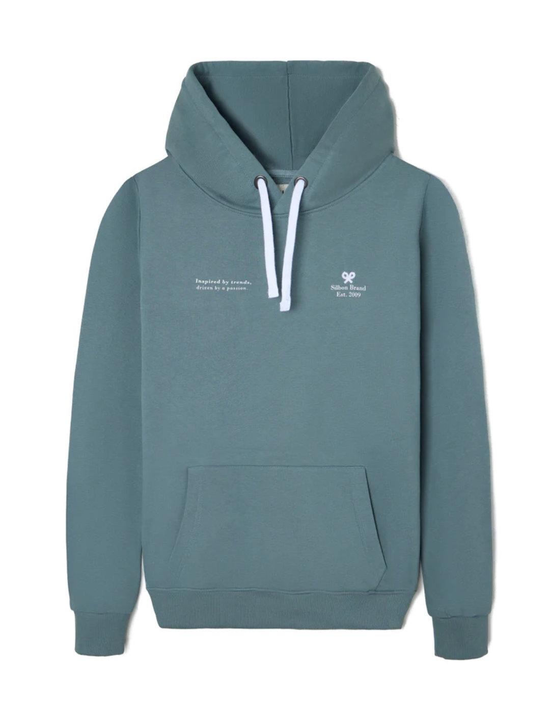 Sudadera Silbon hoodie brand  petróleo con capucha de hombre