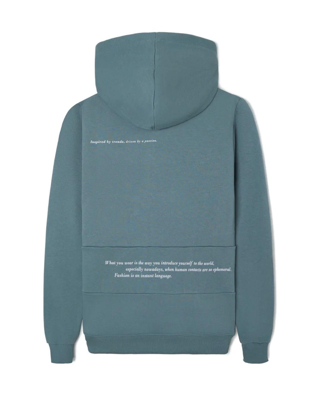 Sudadera Silbon hoodie brand  petróleo con capucha de hombre