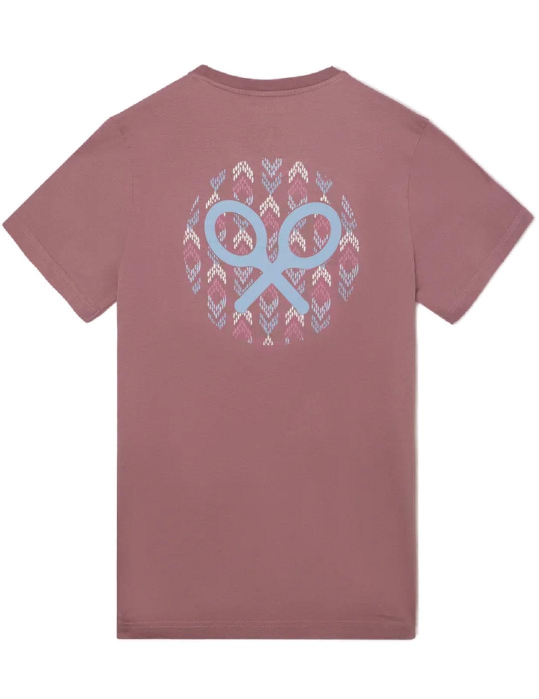 Camiseta Silbon circulo étnico burdeos manga corta de hombre