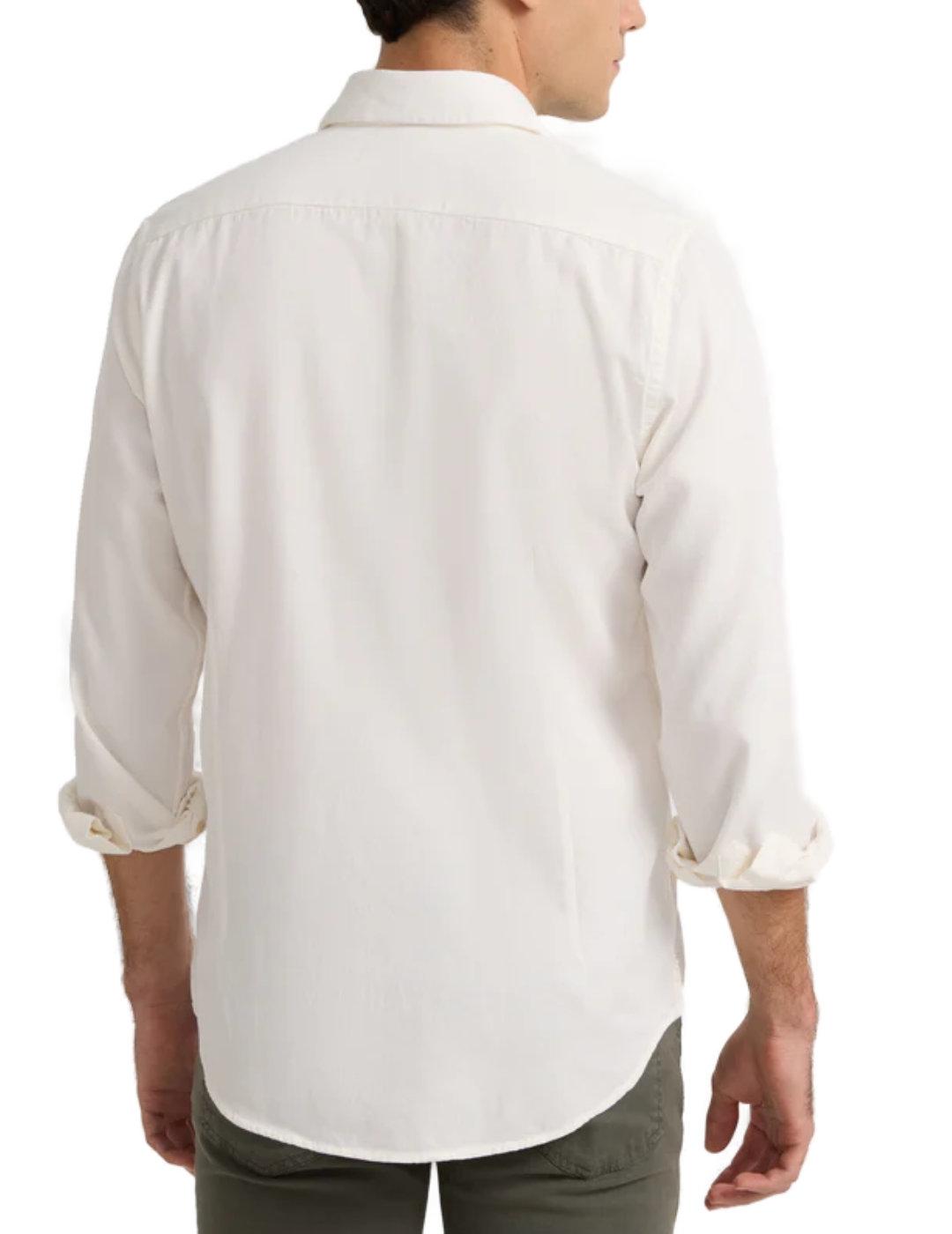 Camisa Silbon sport lisa micropiqué blanca Slim para hombre