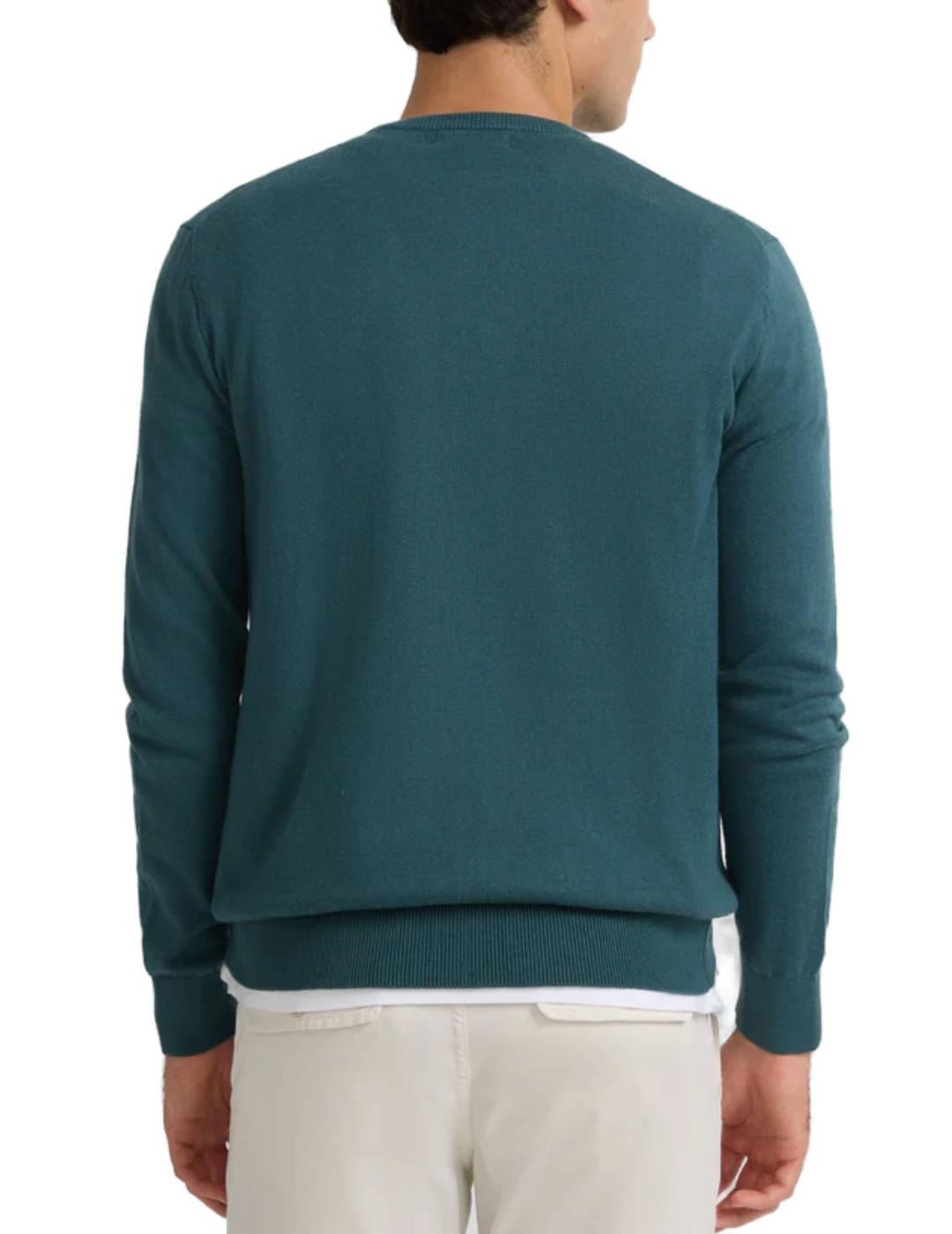 Jersey Silbon verde cuello redondo Regular fit de hombre