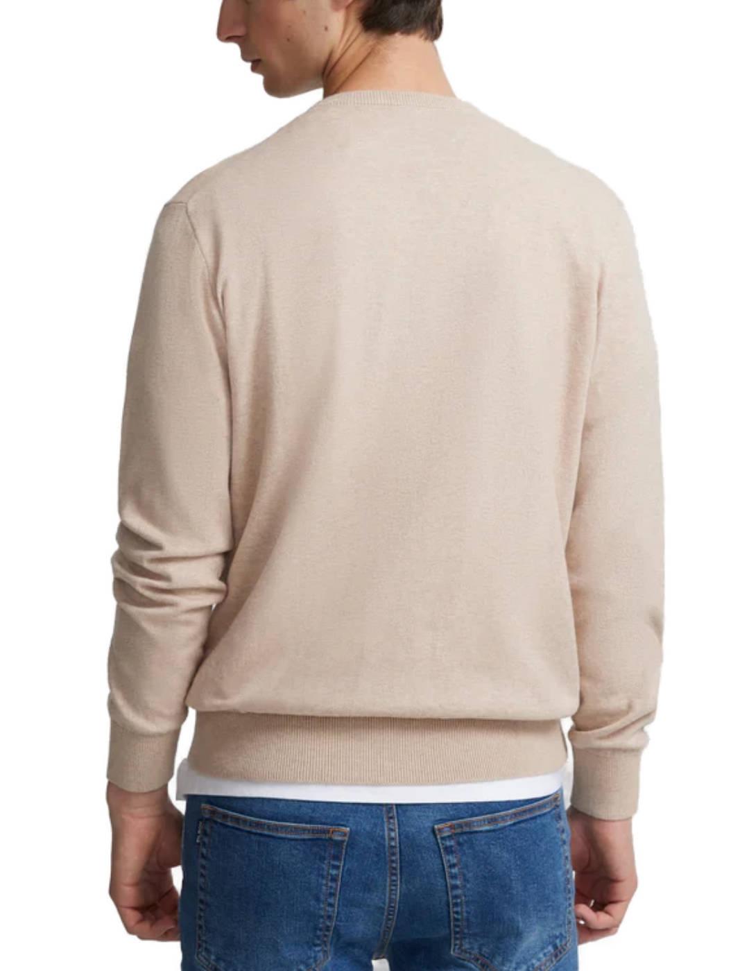 Jersey Silbon beige cuello redondo Regular fit de hombre