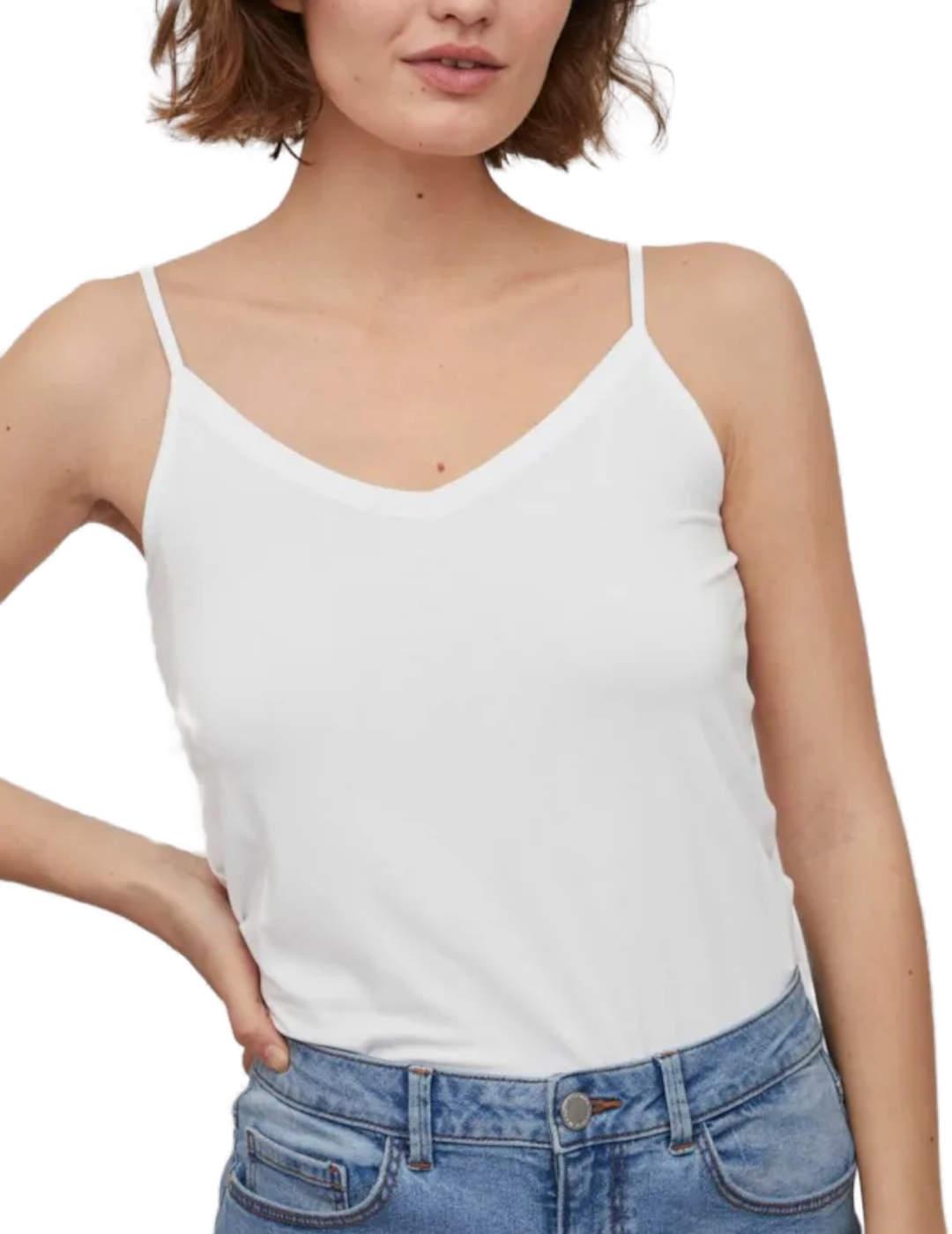 Top Vila Daisy tirantes blanco con puntilla para mujer