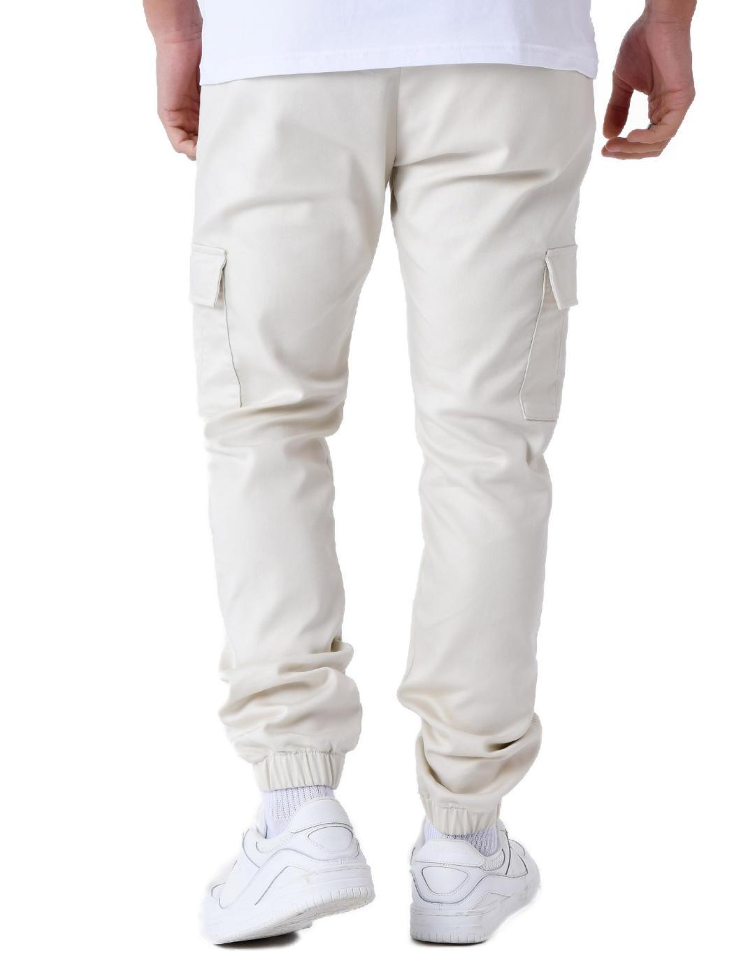 Pantalón Project X Paris cargo crema slim puño para hombre