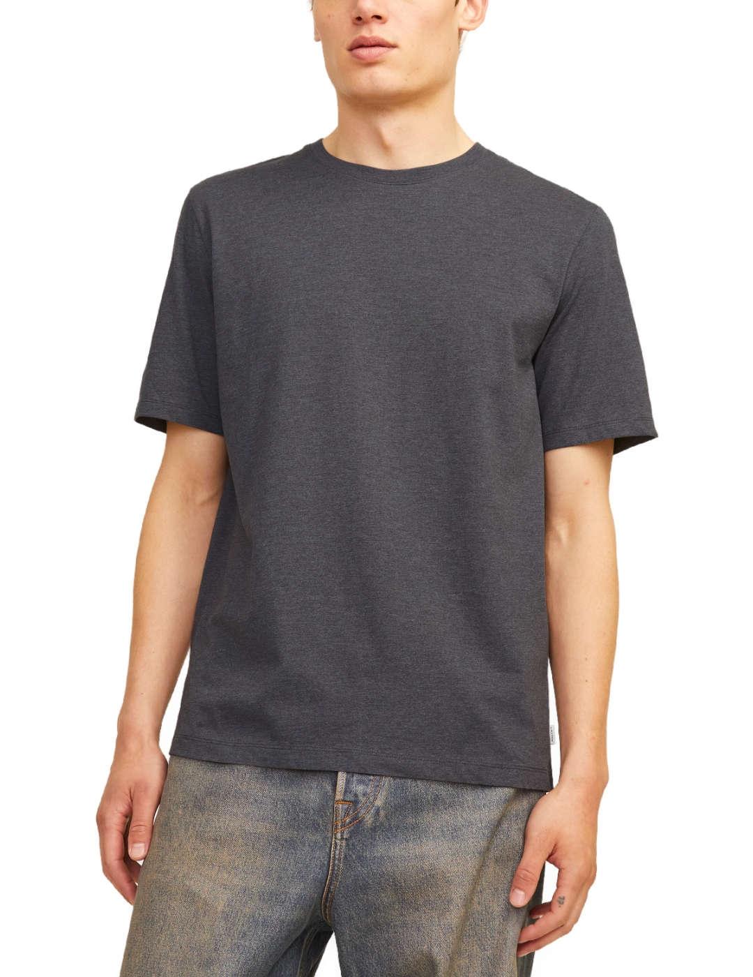 Camiseta Jack&Jones Organic gris oscuro manga corta hombre