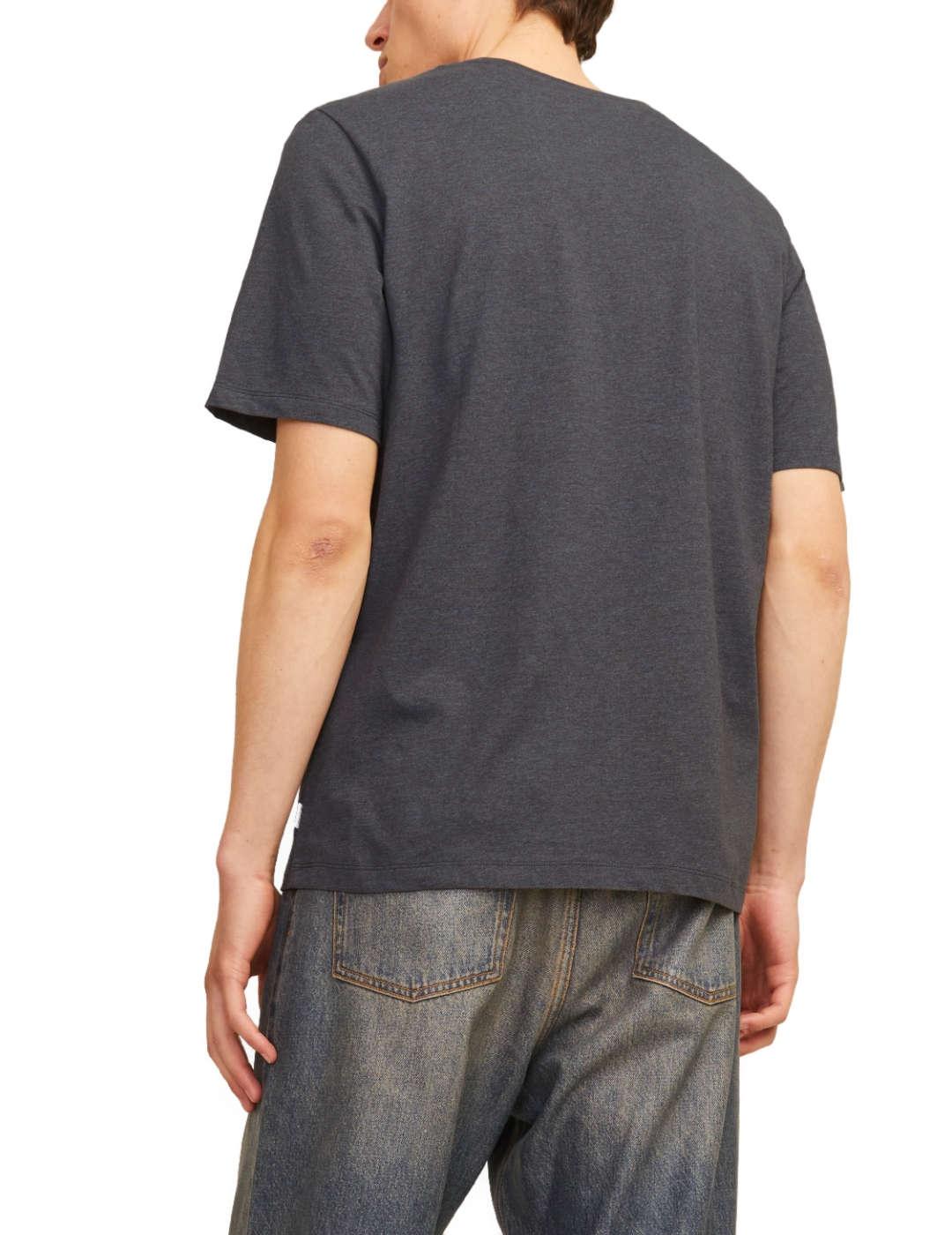 Camiseta Jack&Jones Organic gris oscuro manga corta hombre