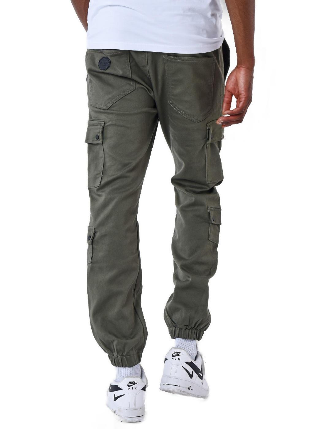 Pantalón Project X Paris multibolsillos verde militar hombre