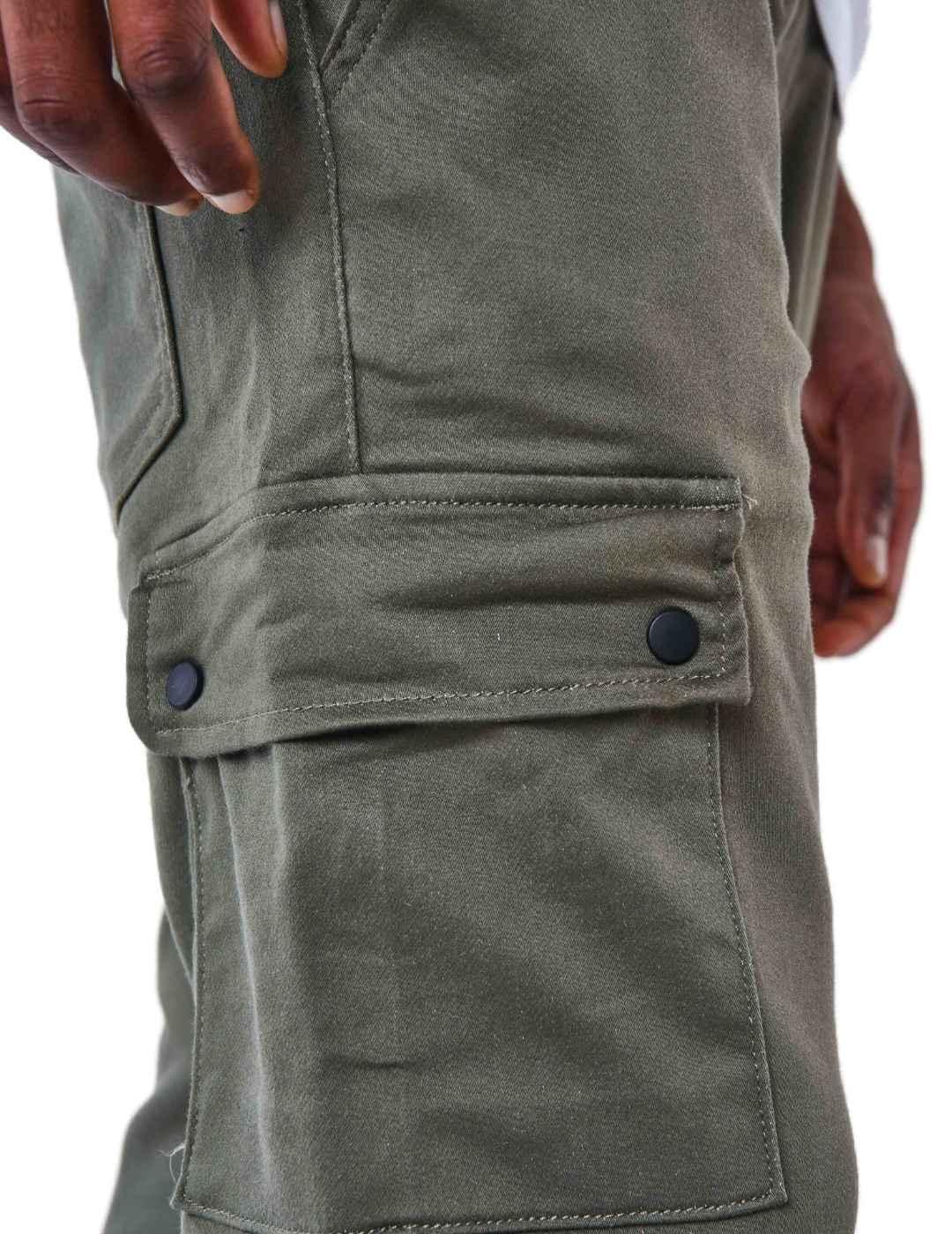 Pantalón Project X Paris multibolsillos verde militar hombre