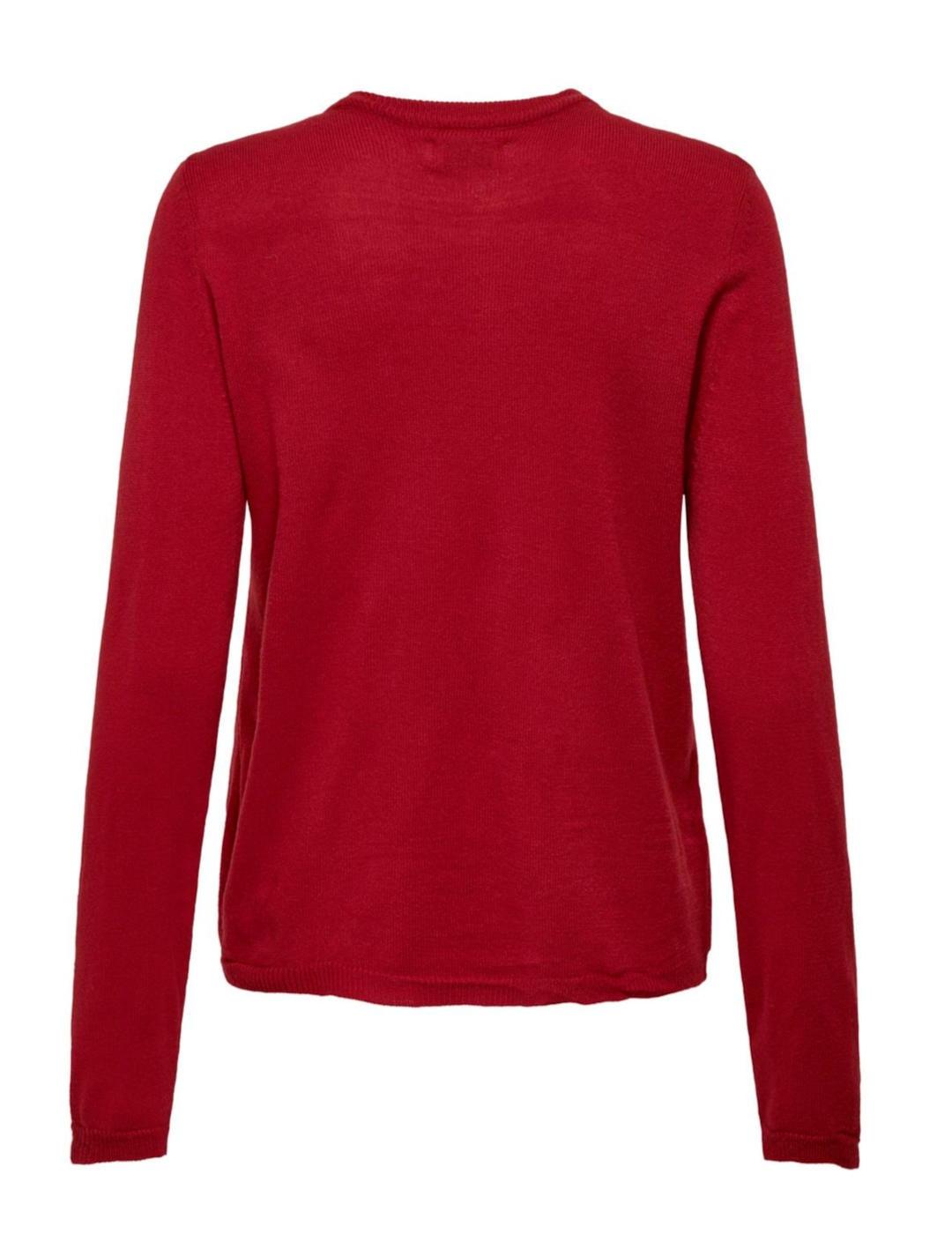 Jersey Only Xmas rojo galleta de punto regular para mujer