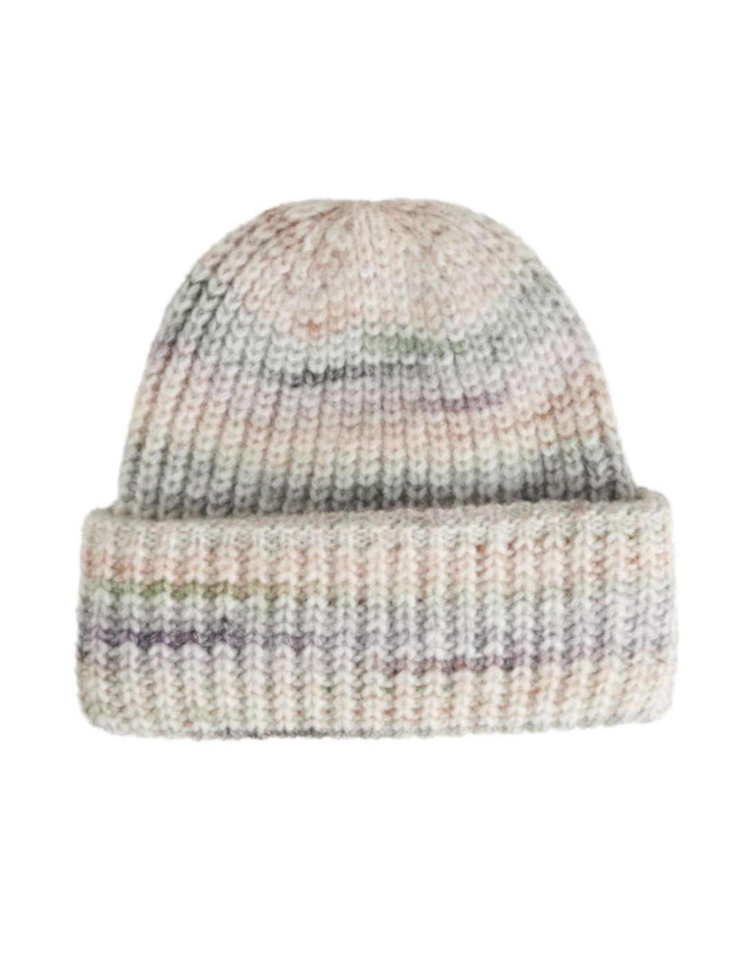 Gorro Vila Salma beige jaspeado de lana para mujer