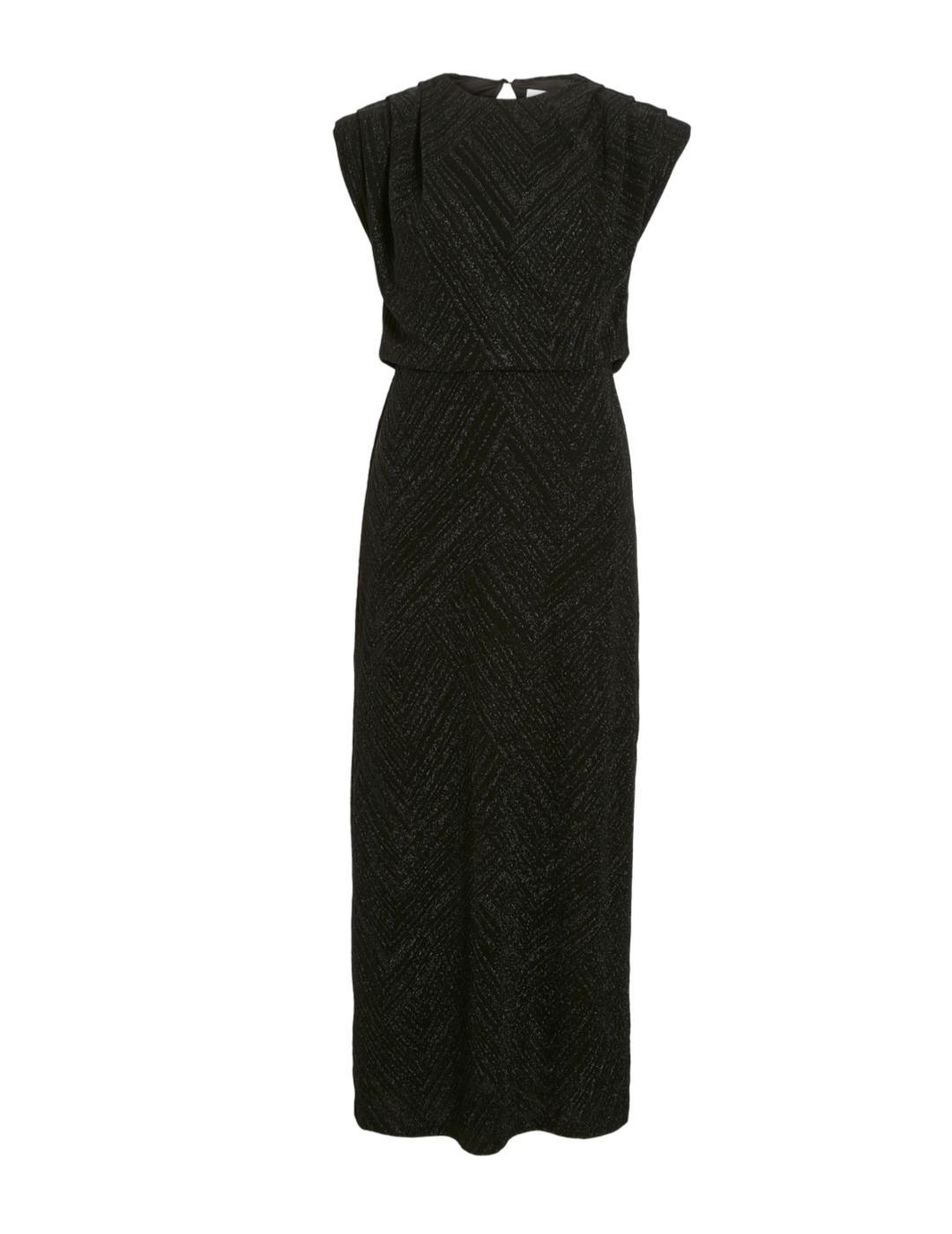 Vestido fiesta Vila Zoe largo negro brillos para mujer