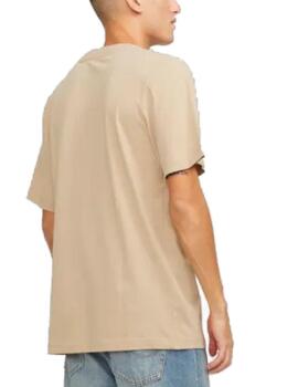 Camiseta Jack&Jones Bluarchie beige manga corta de hombre