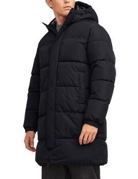 Plumas Jack&Jones Bradley negro con capucha para hombre