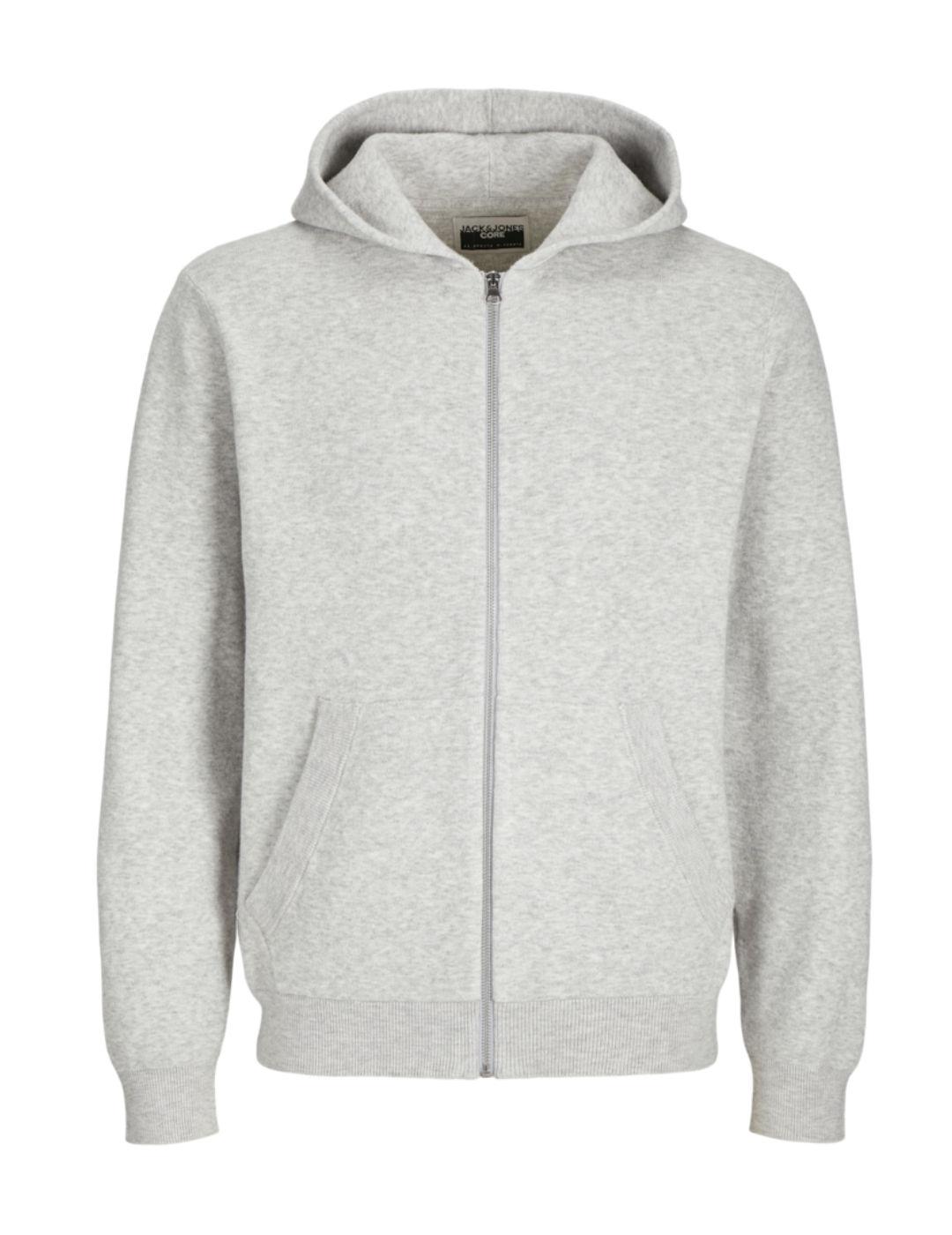 Sudadera Jack&Jones Aleb gris con cremallera para hombre