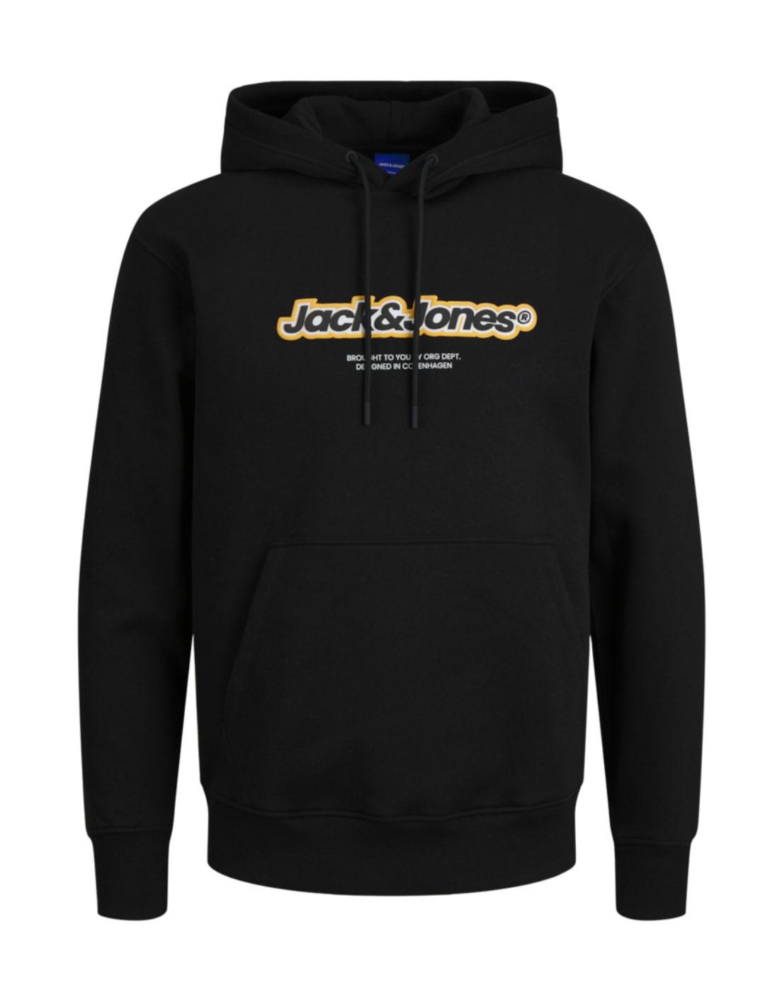 Sudadera Jack&Jones Esterbro negro son capucha para hombre