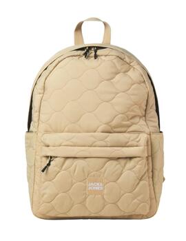 Mochila mediana Jack&Jones beige guateada para hombre