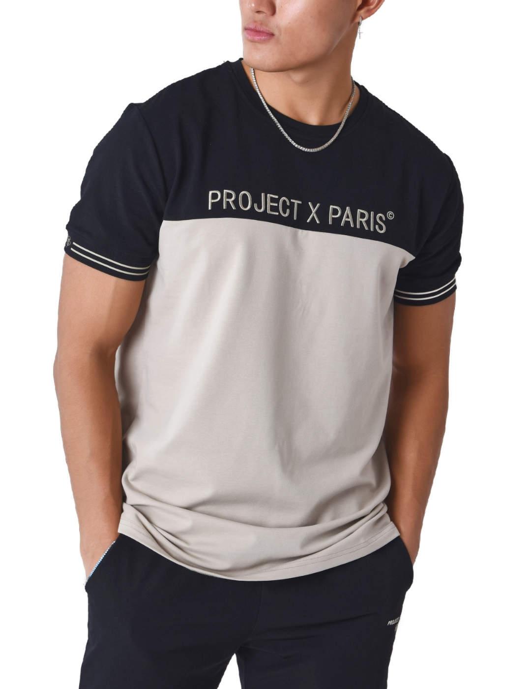 Camiseta Project X Paris Bicolor manga corta para hombre