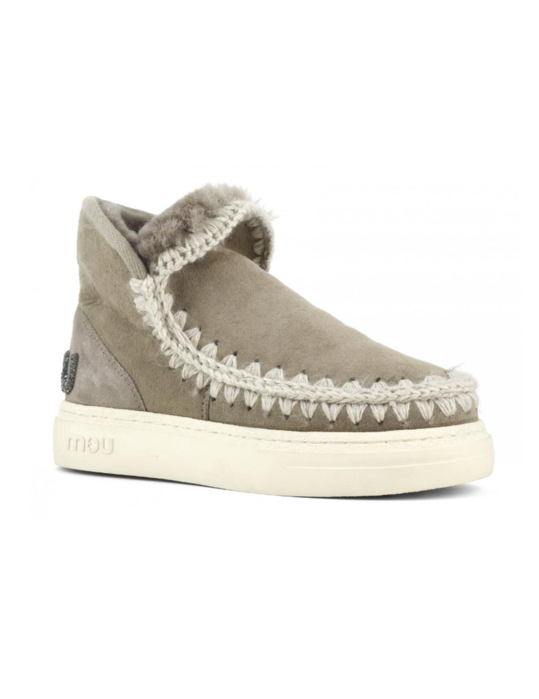 Botines Mou Eskimo sneak beige borreguillo para mujer