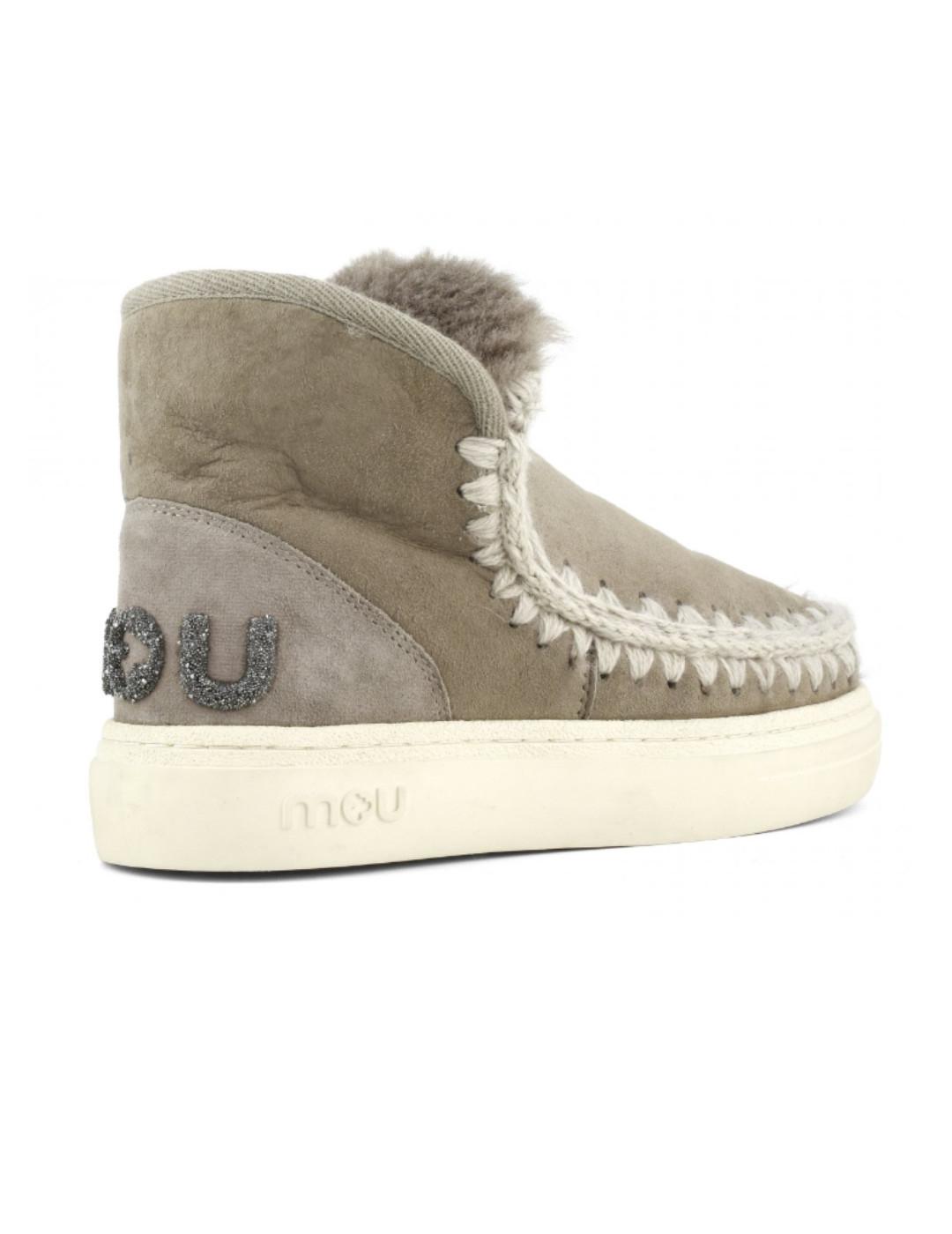 Botines Mou Eskimo sneak beige borreguillo para mujer