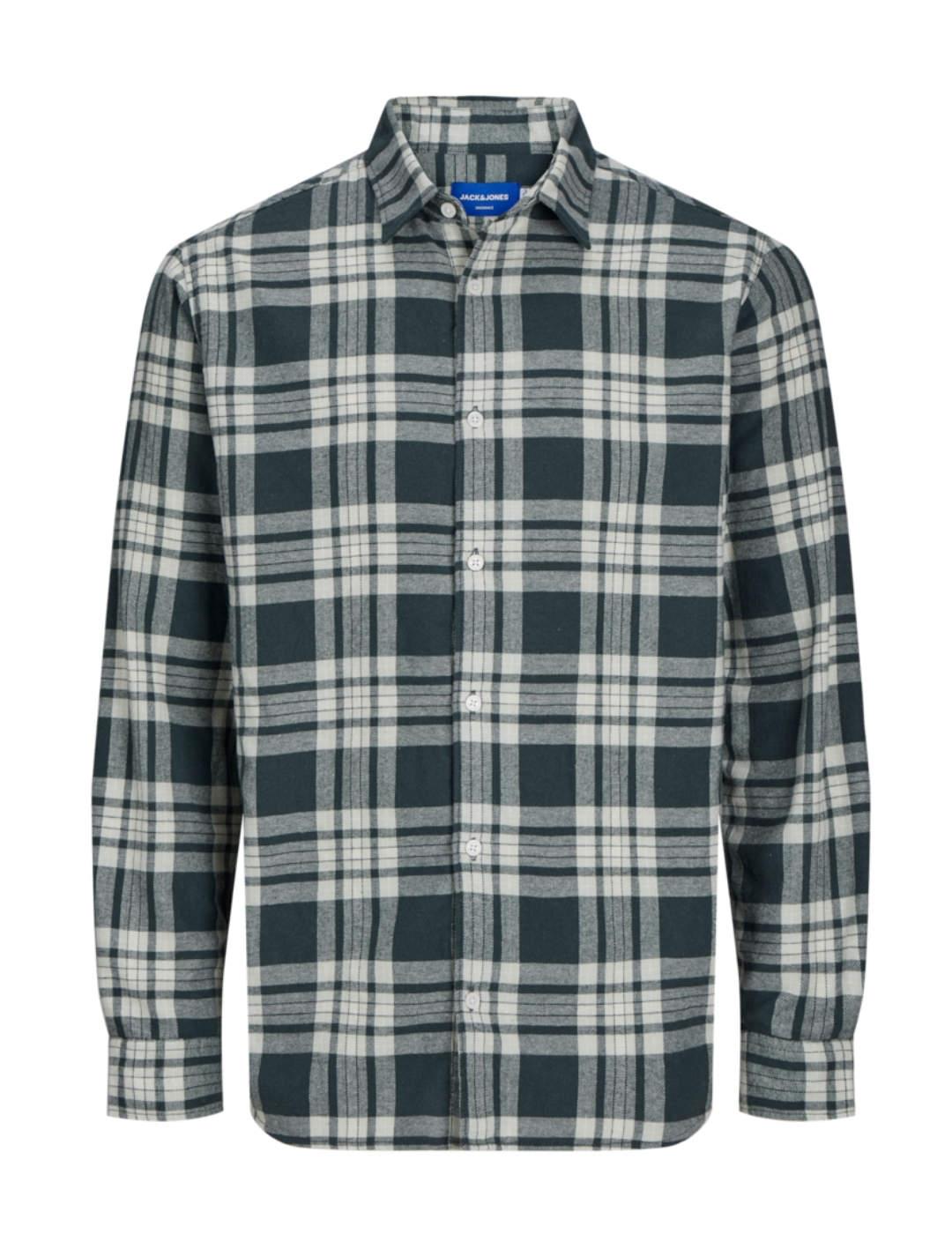 Camisa Jack&Jones Joshua cuadros verde regular para hombre