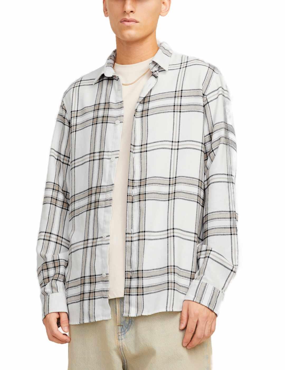 Camisa Jack&Jones Joshua cuadros blanco regular para hombre