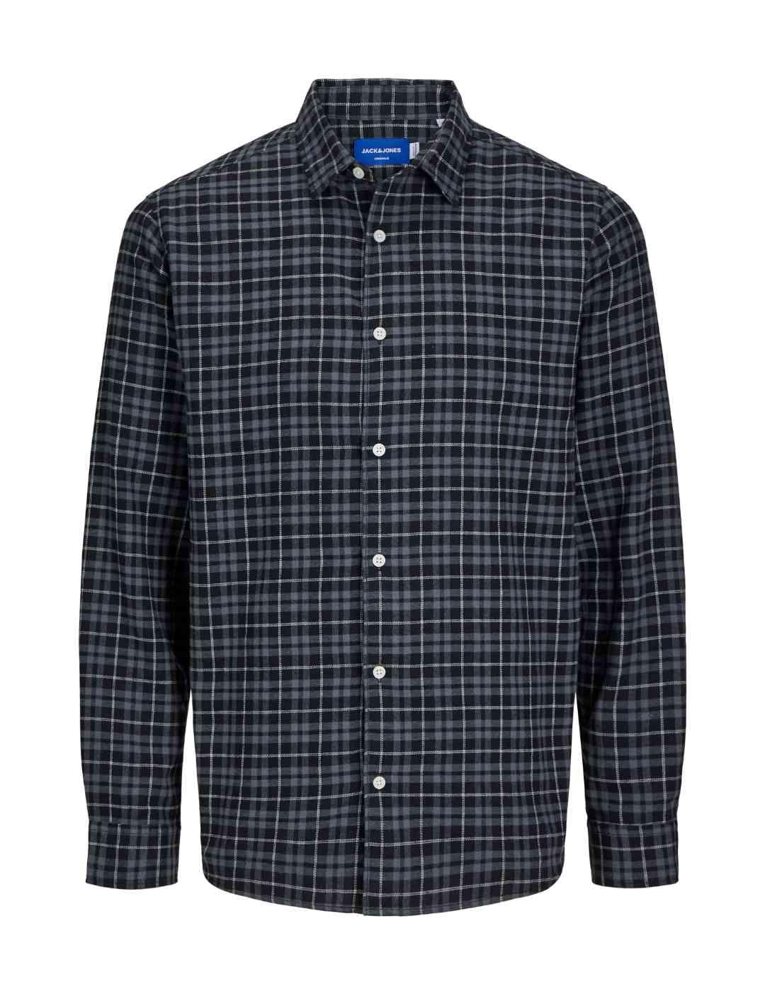 Camisa Jack&Jones Joshua cuadros negros regular para hombre