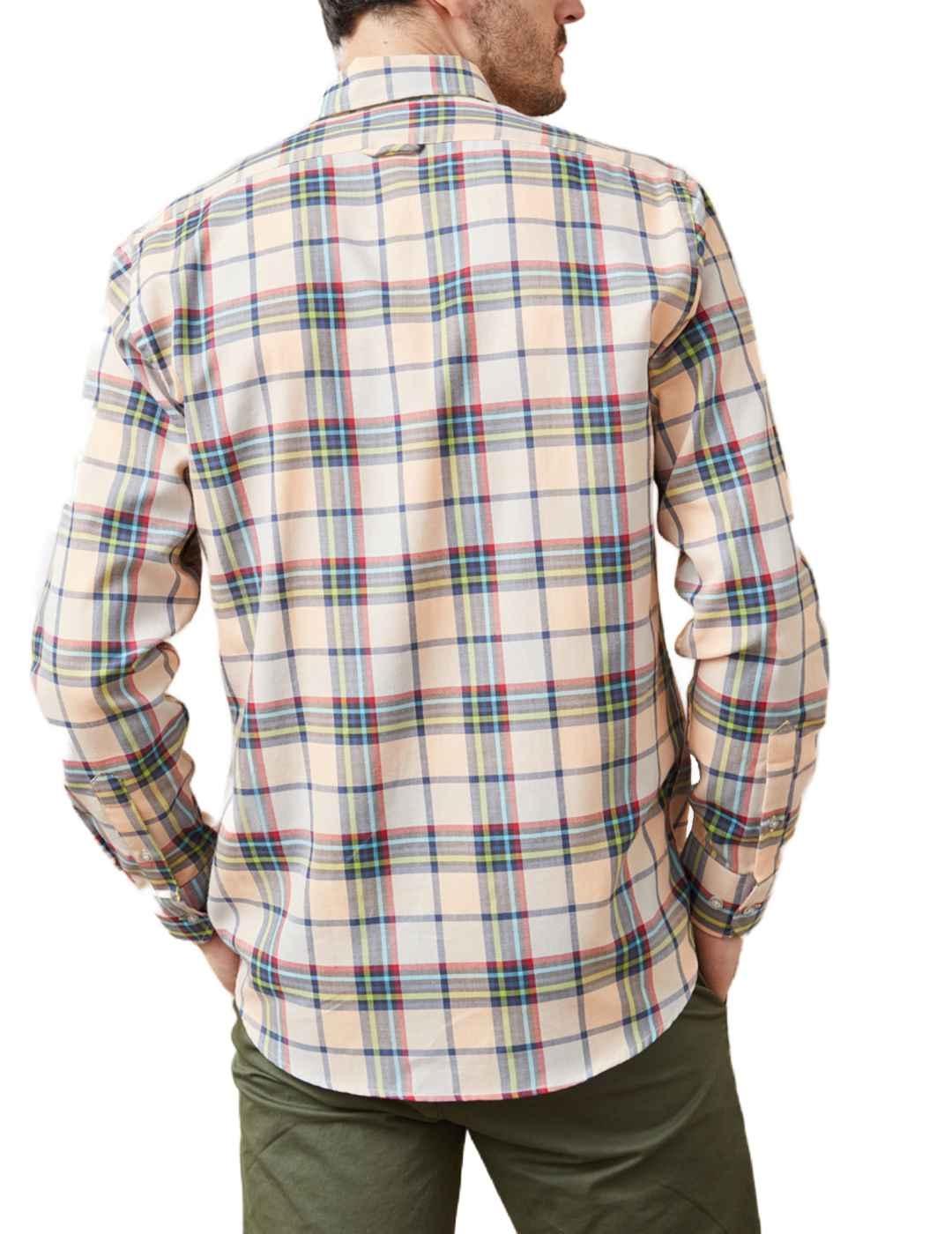 Camisa Altonadock salmón cuadros regular para hombre