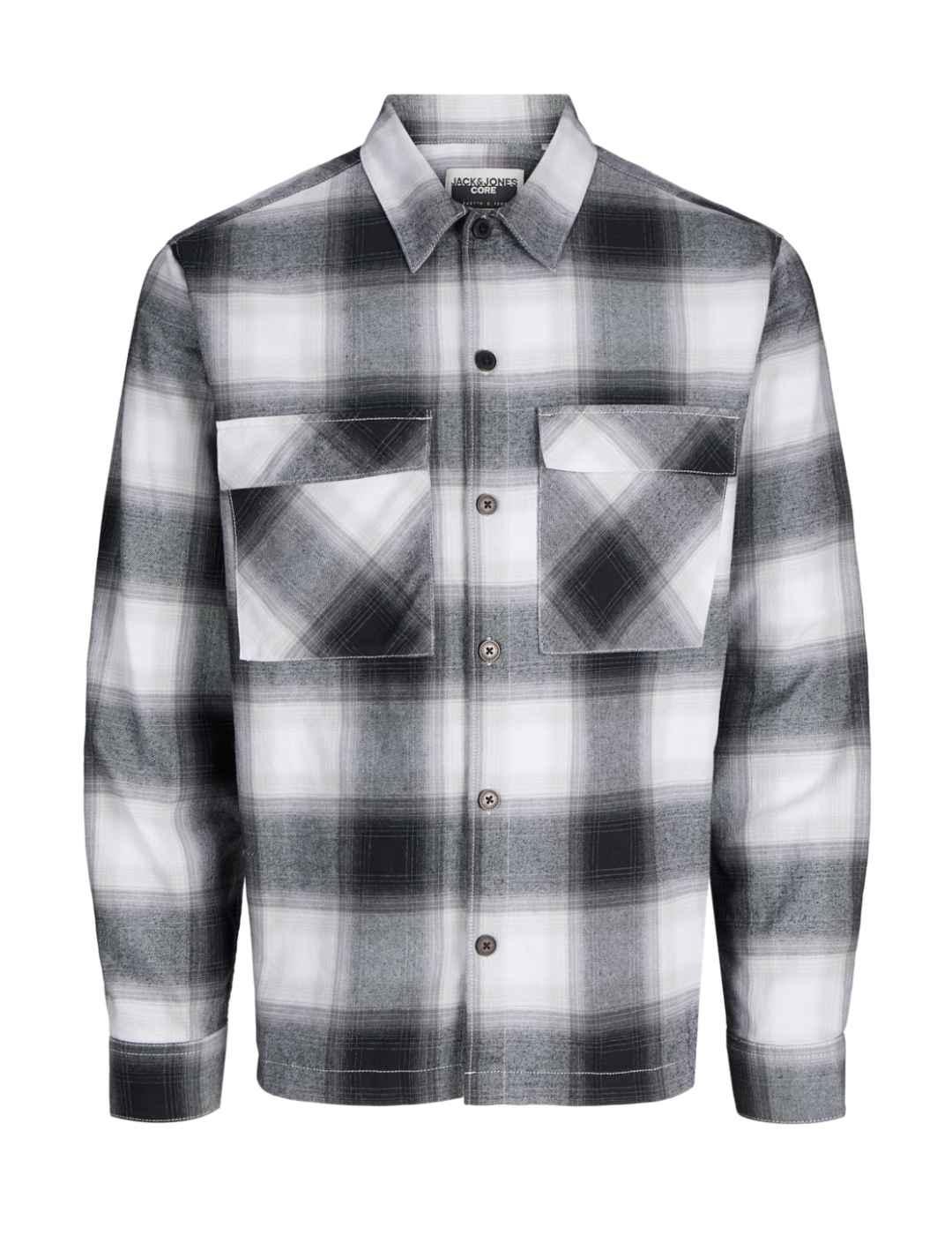 Sobrecamisa Jack&Jones Charlie cuadros blanca y negra hombre