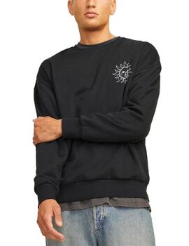 Sudadera Jack&Jones Mystic negra sin capucha para hombre