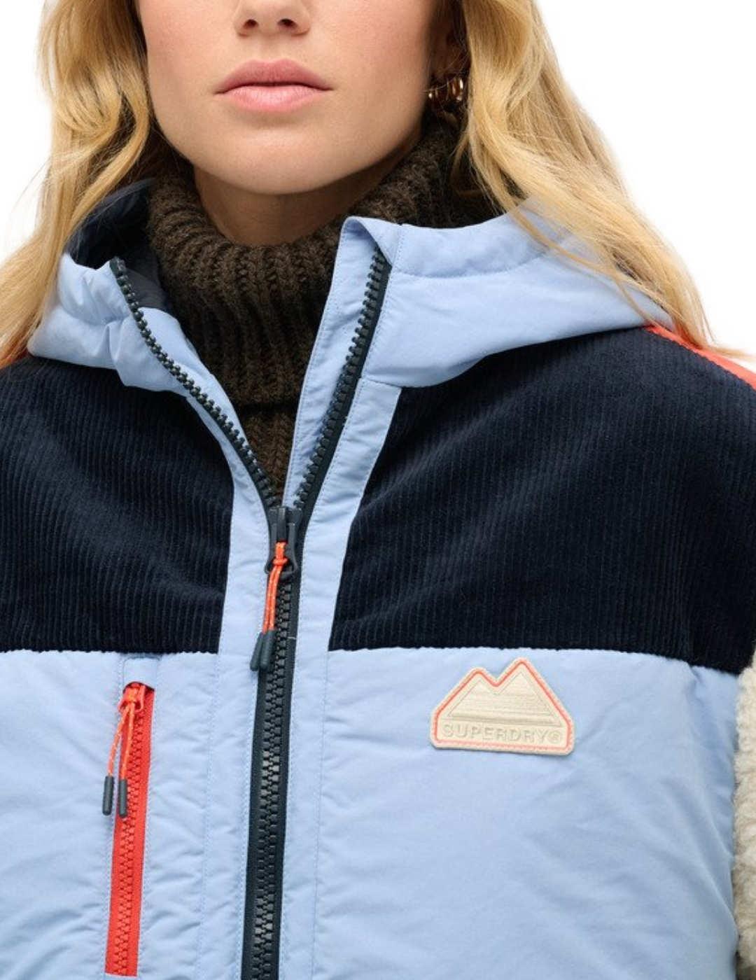 Chaqueta polar Superdry multicolor y blanco roto para mujer