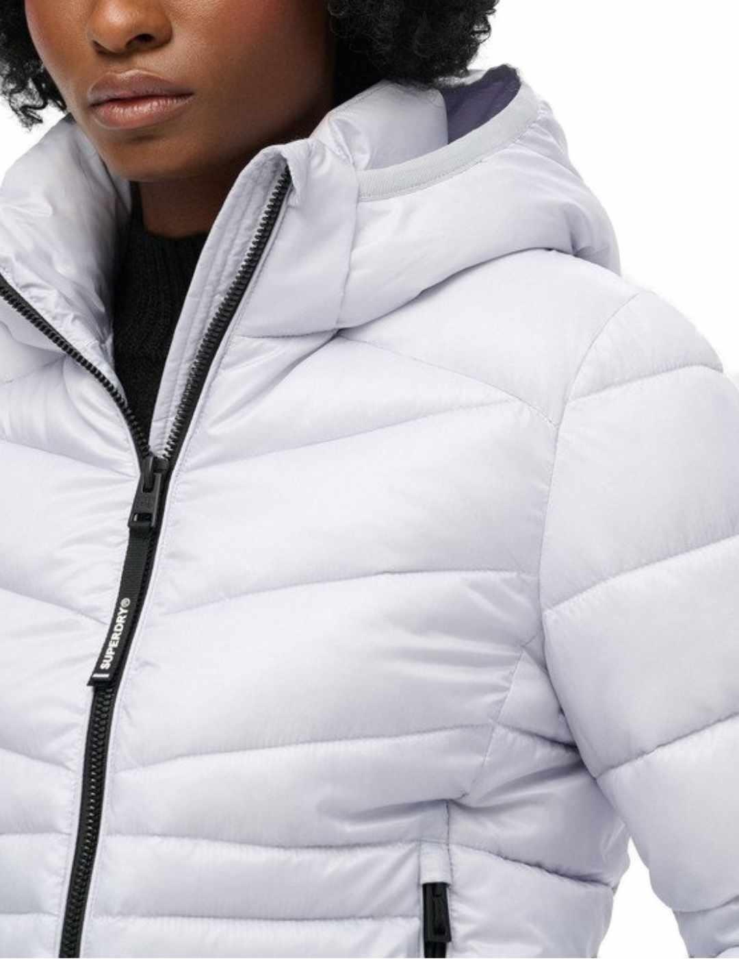 Chaqueta Superdry Fuji gris acolchada capucha para mujer