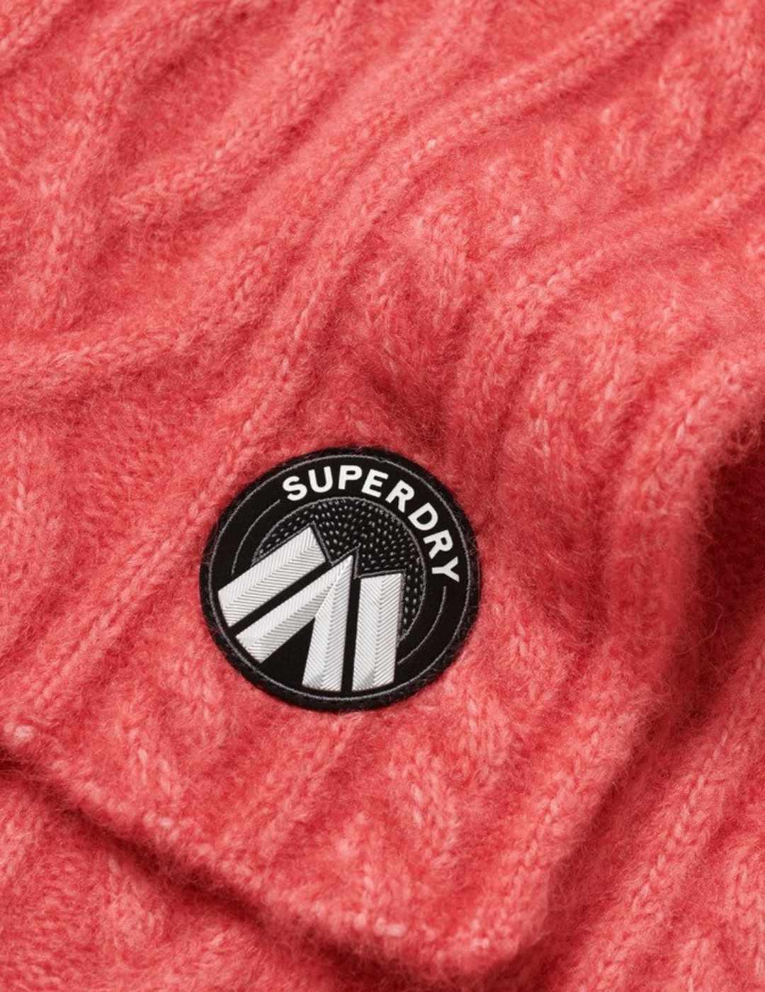 Bufanda Superdry Luxe coral de lana trenzada para mujer