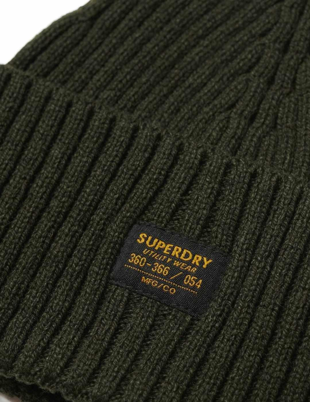 Gorro Superdry Workwear punto verde botella de lana unisex