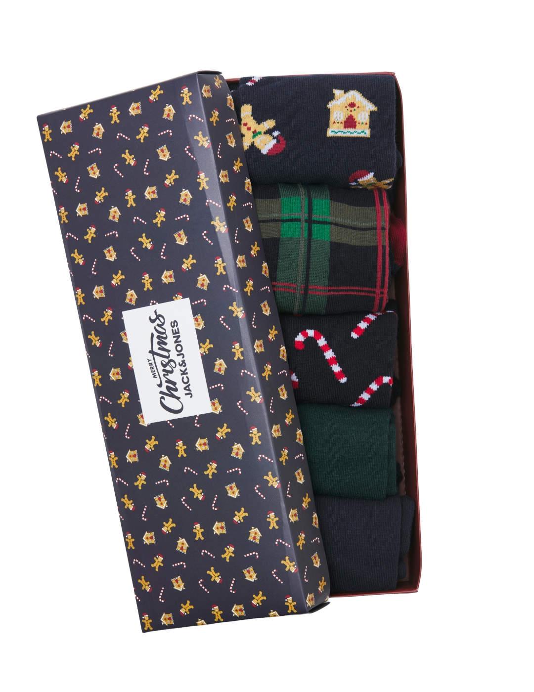 Calcetines altos Jack&Jones pack 5 Cristhmas para hombre