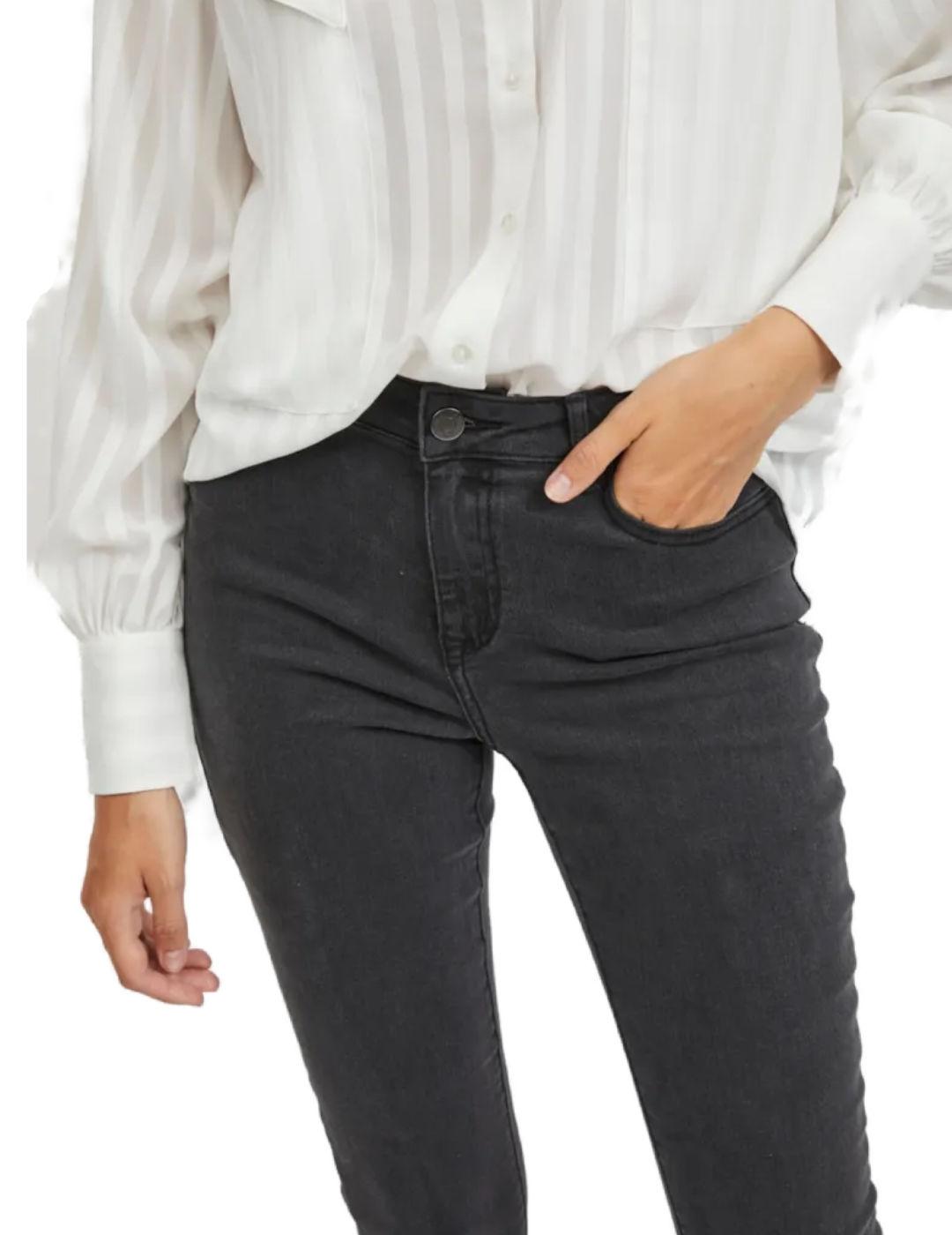 Pantalón vaquero Vila Ekko negro flared para mujer