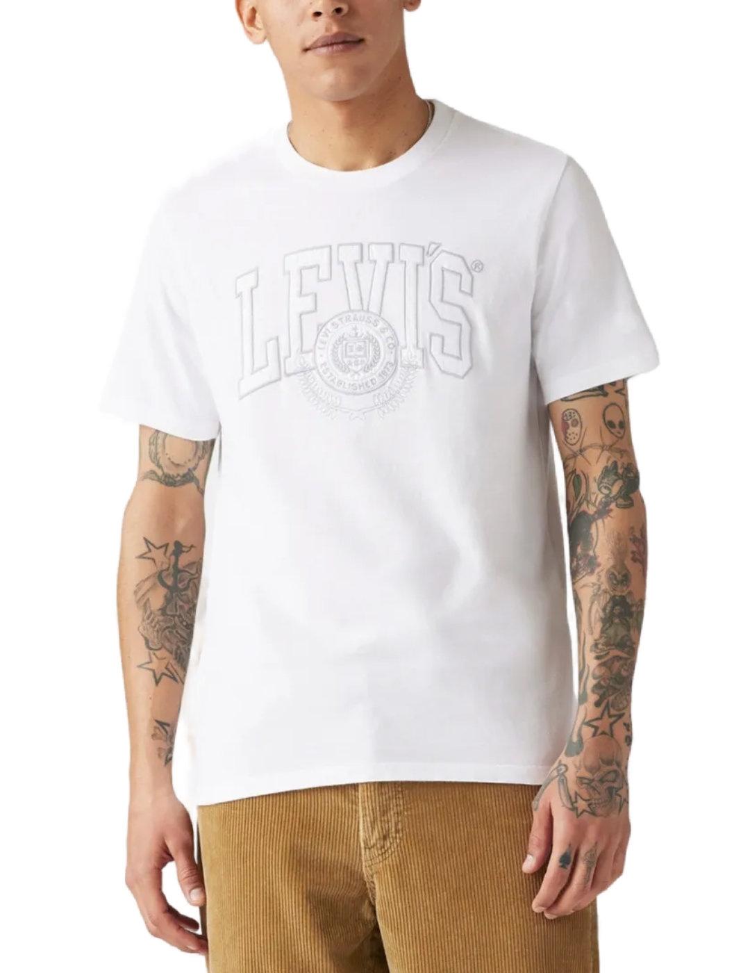 Camiseta Levi's blanca gráfico a tono manga corta de hombre